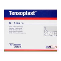 Tensoplast 5 cm x 4,5 metros: Ligadura elástica adesiva (Caixa de 12 unidades)